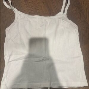 Brandy Melville White Ribbed Cami Tank